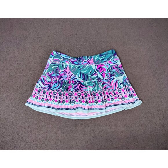 Lilly Pulitzer Pants - Lilly Pulitzer Luxletic Gardenia Skort Sz (M) UPF 50+ Blue Purple Tropical Cute
